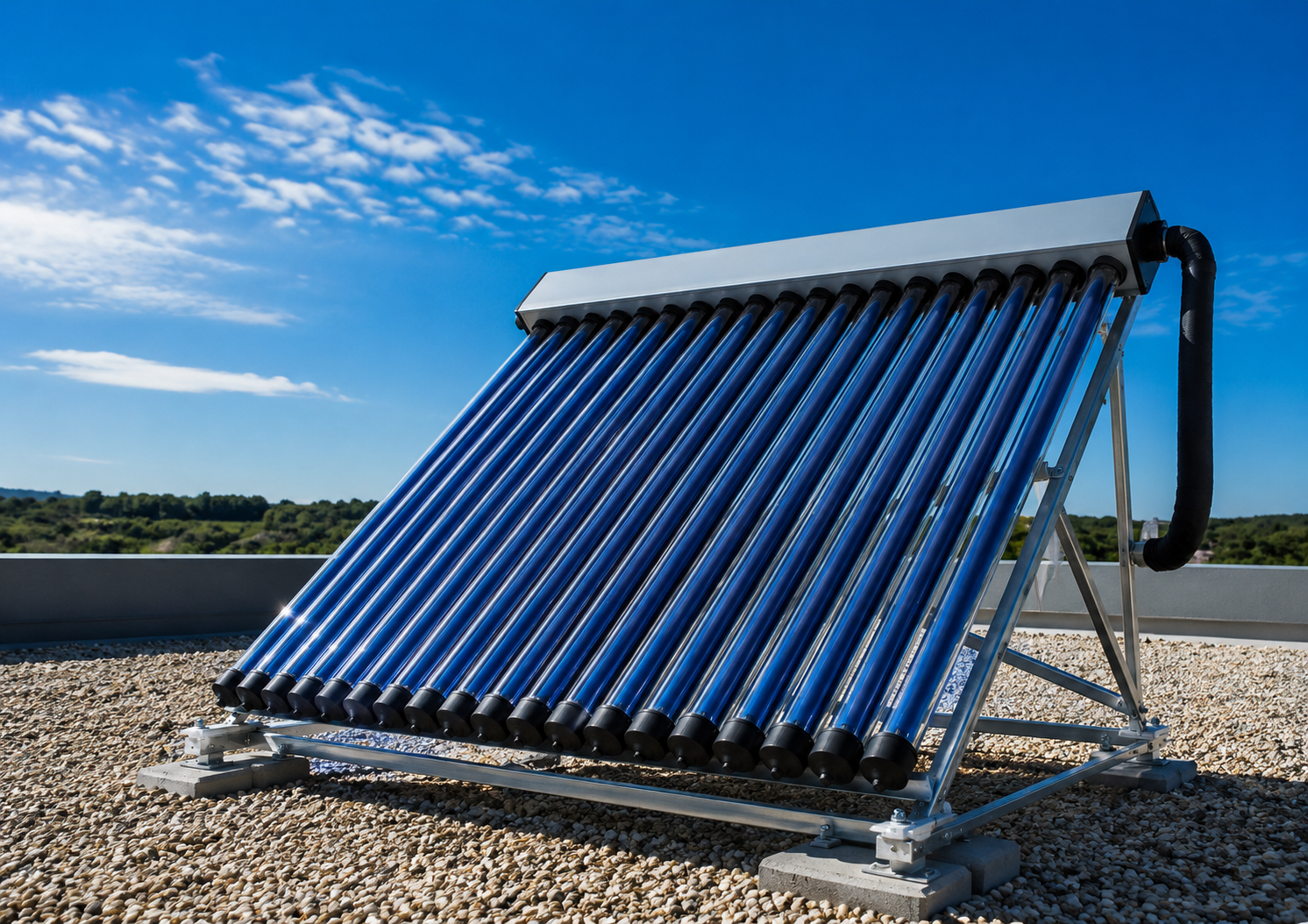 How a solar-thermal system supplies heat — figure from the unit presentation